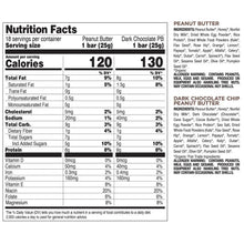 Nutrition facts label for Perfect Bar mini bars, peanut butter and dark chocolate chip