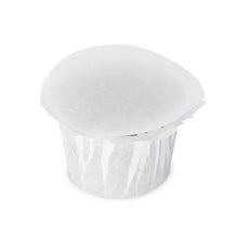 White EZ-Cup paper coffee filter with ridged sides and flat rim