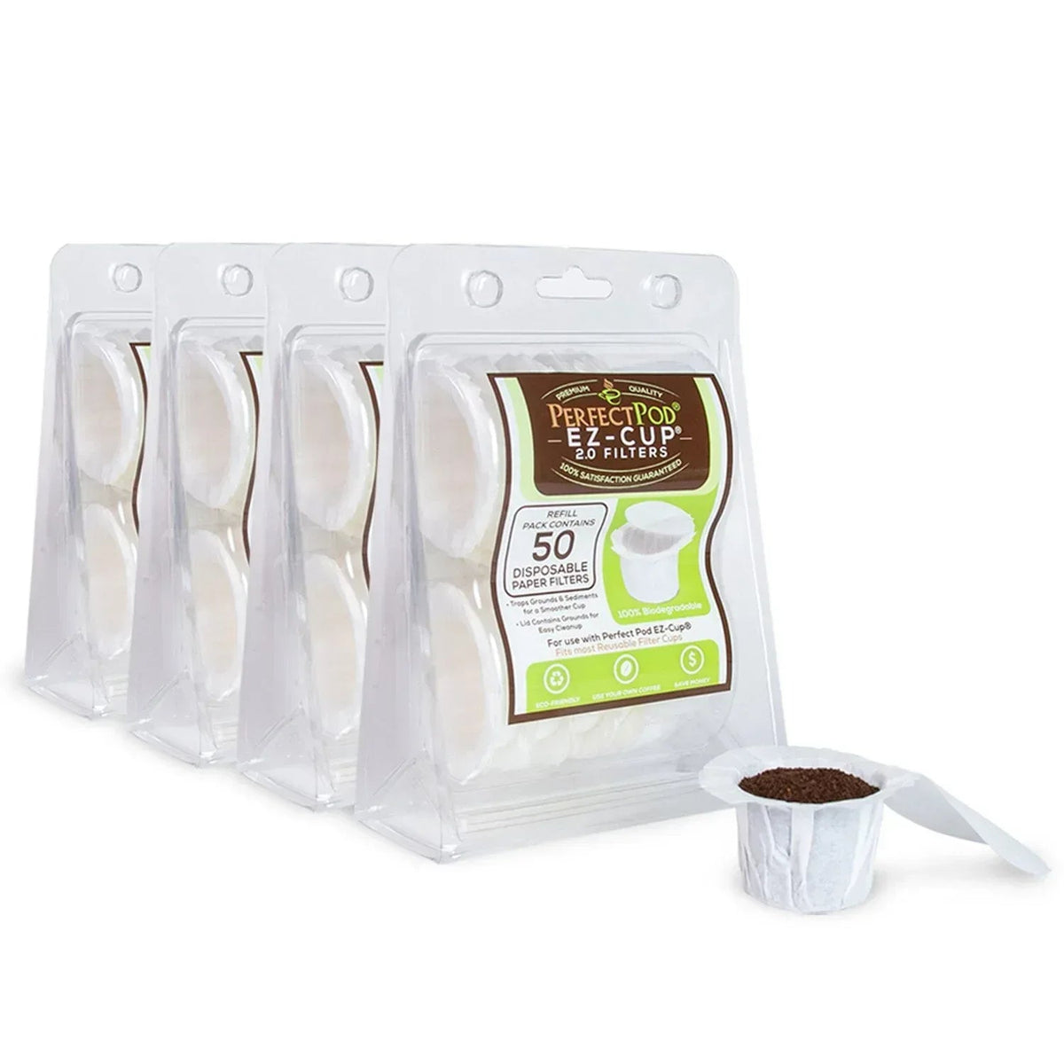 Perfect Pod EZ-Cup 2.0 100% Biodegradable Paper Coffee Filters