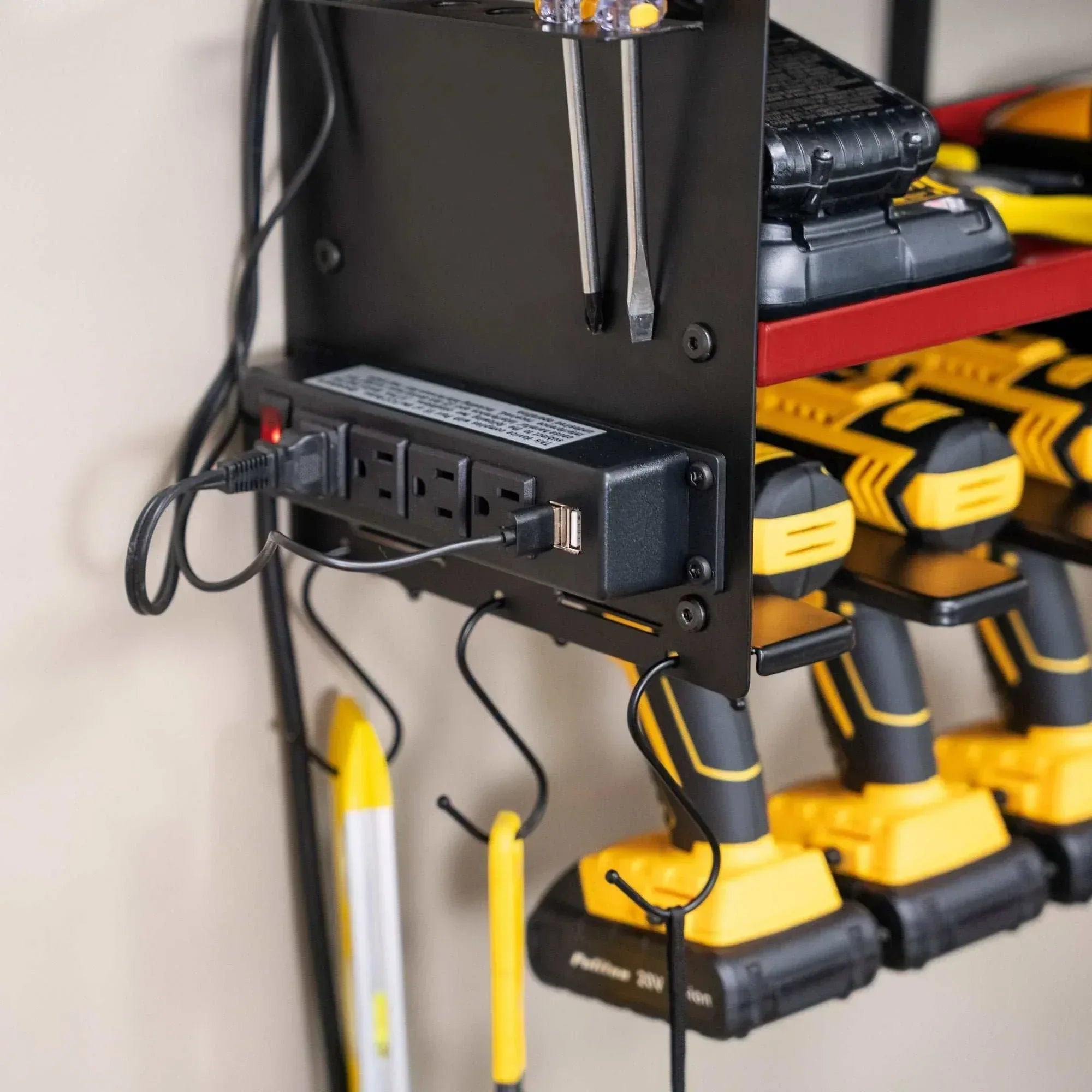 Permasteel 24.6″ 6-Bay Heavy Duty Wall Mounted Power Tool Organizer