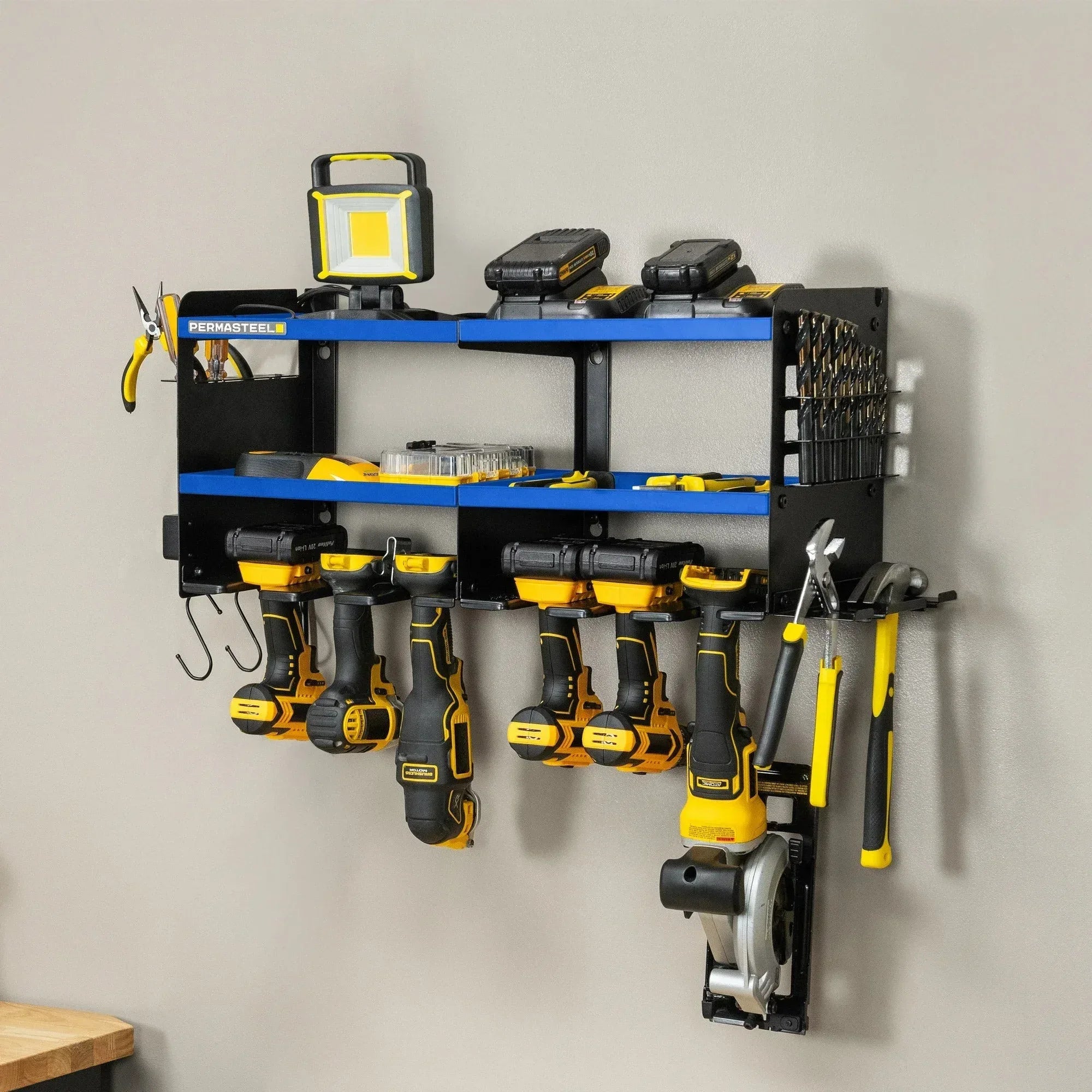 Permasteel_24.6_6-Bay_Heavy_Duty_Wall_Mounted_Power_Tool_Organizer22 - USA Mega Shop