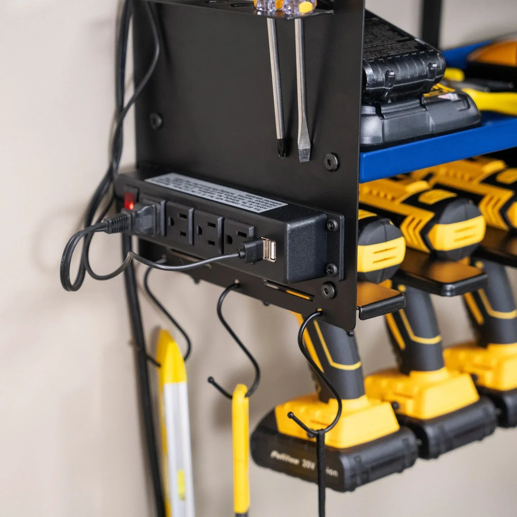 Permasteel_24.6_6-Bay_Heavy_Duty_Wall_Mounted_Power_Tool_Organizer23 - USA Mega Shop