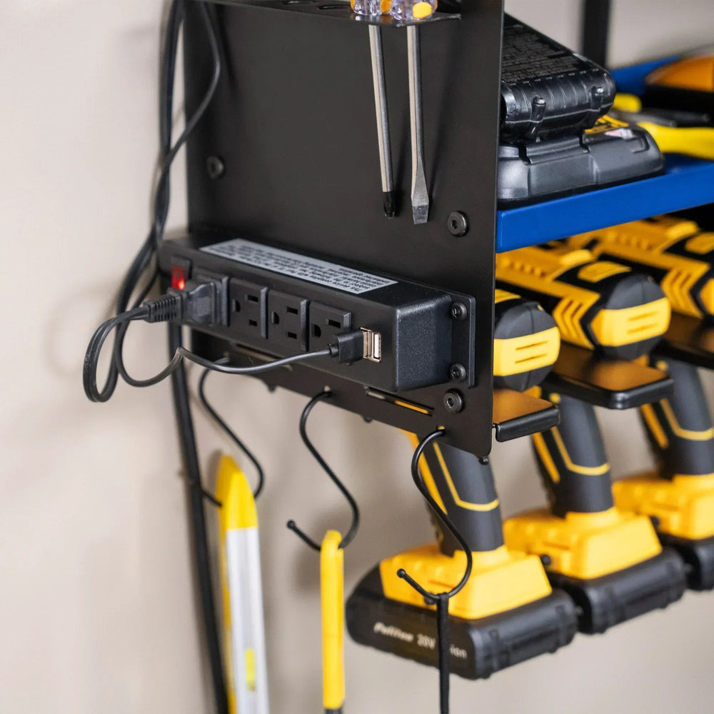 Permasteel_24.6_6-Bay_Heavy_Duty_Wall_Mounted_Power_Tool_Organizer23 - USA Mega Shop