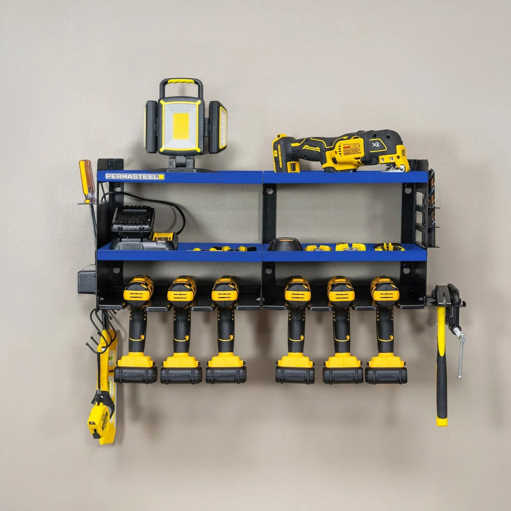 Permasteel_24.6_6-Bay_Heavy_Duty_Wall_Mounted_Power_Tool_Organizer24 - USA Mega Shop
