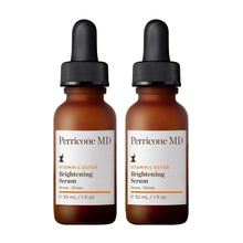 Perricone MD vitamin C serum bottles: amber glass droppers with black caps