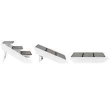 Dog ramp and steps combo with three gray steps and white side supports