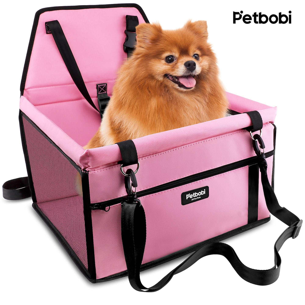 Petbobi Dog Car Booster Seat Travel Carrier for Dog Cat Portable Travel Bag with Seat Belt Safety Stable for Travel Pet Car Seat with Clip on Leash and Storage Package - USA MEGA SHOP