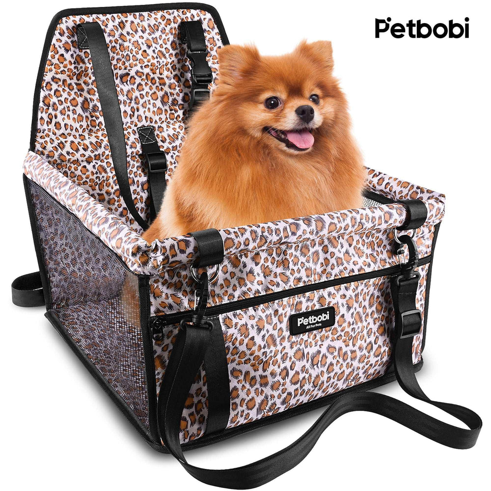 Petbobi Dog Car Booster Seat Travel Carrier for Dog Cat Portable Travel Bag with Seat Belt Safety Stable for Travel Pet Car Seat with Clip on Leash and Storage Package - USA MEGA SHOP