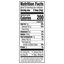 Nutrition facts label for peanut butter