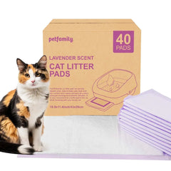 Petfamily Cat Litter Box Pads-Generic Refill for Tidy Cats Breeze Litter System, Lavender Scent, 16.9" x 11.4"-40 Count - USA MEGA SHOP