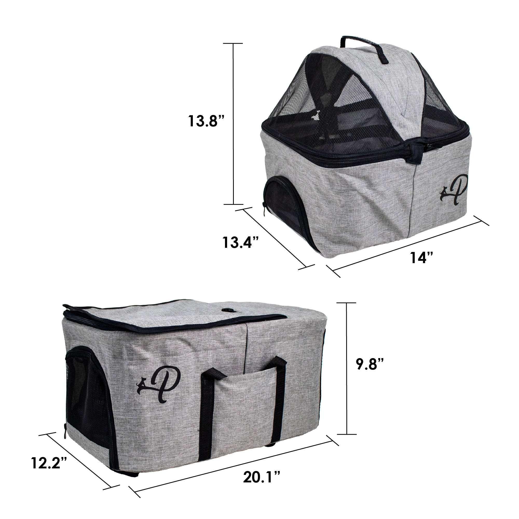 Petique Deluxe Double Decker Gray Pet Stroller With Accessory Bundle - USA MEGA SHOP