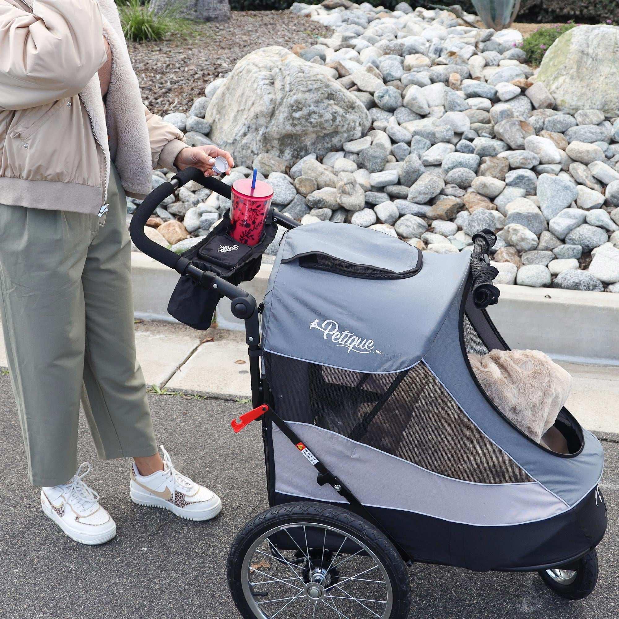Petique Trailblazer Gray Pet Jogger with Accessory Bundle - USA MEGA SHOP