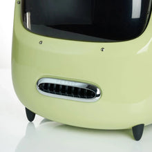 Green cat carrier front with PETKIT logo vent grille and glossy transparent window