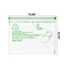Petkit litter box trash bags size diagram, 19.48 in by 15.74 in outline bag