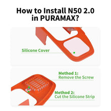 Odor eliminator installation guide showing silicone cover and screw removal