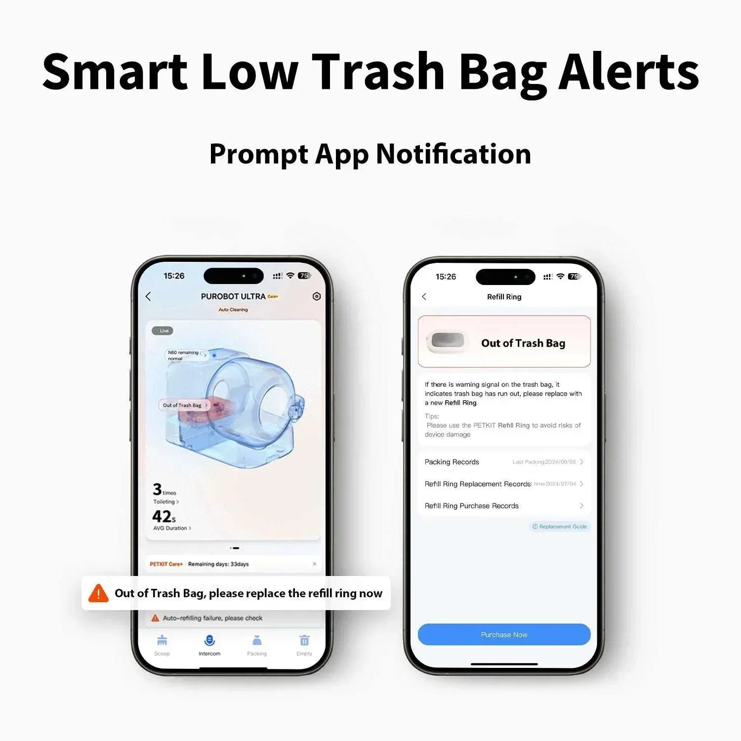 Petkit Refill Waste Bags for Purobot Ultra, 3 pk.