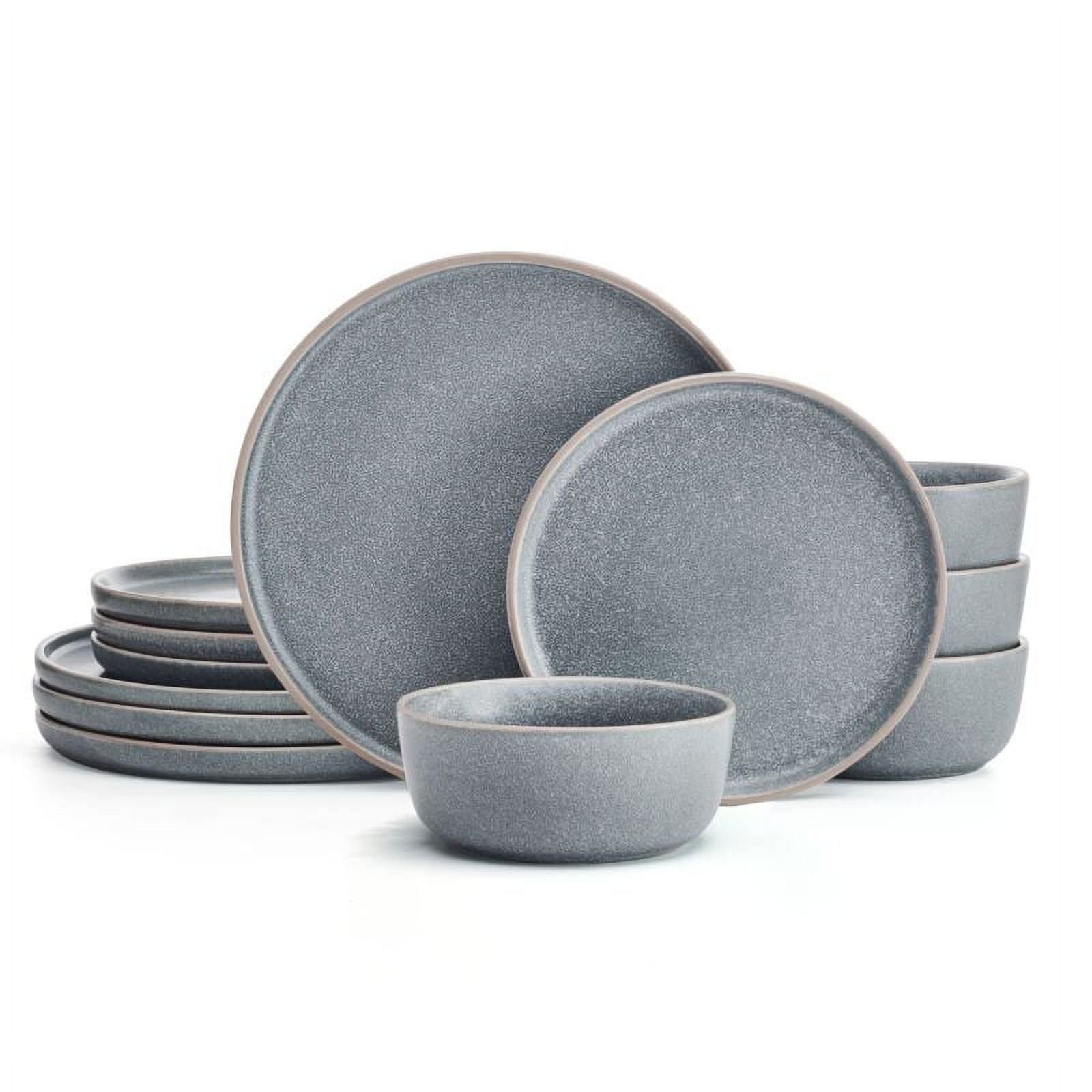 Pfaltzgraff Victoria 12 Piece Stoneware Dinnerware Set Blue