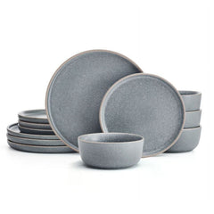 Pfaltzgraff Victoria 12 Piece Stoneware Dinnerware Set Blue