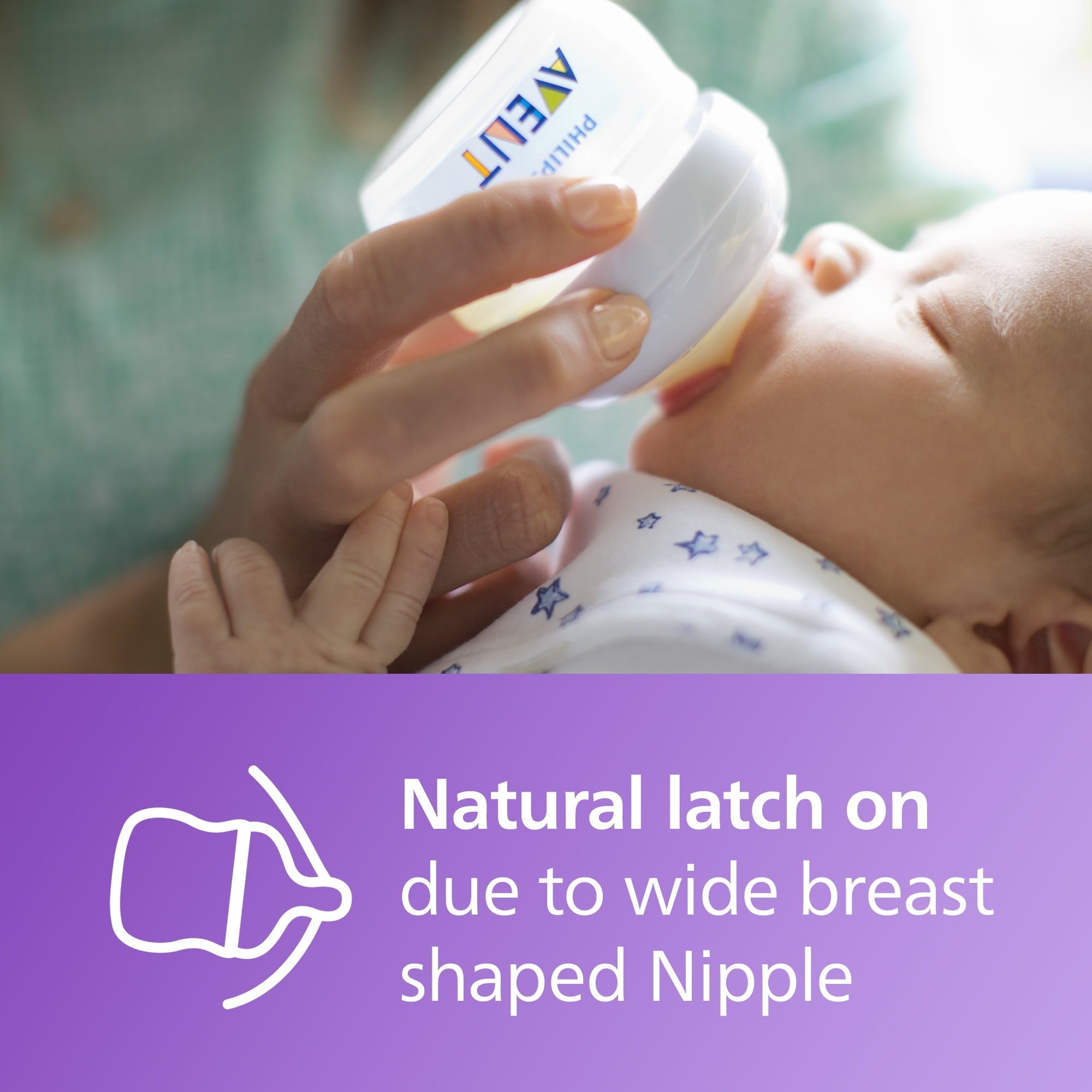 Philips Avent Natural Baby Bottles, with First Flow Nipple, 2oz, 2 Pack, SCF019/25
