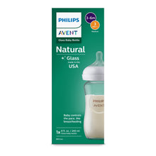 8 oz glass baby bottle with Philips Avent Natural Response medium-flow nipple