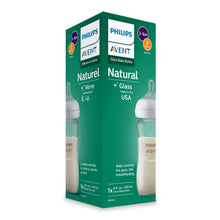 Philips Avent Natural glass baby bottle twin pack, 8 oz with medium flow nipple