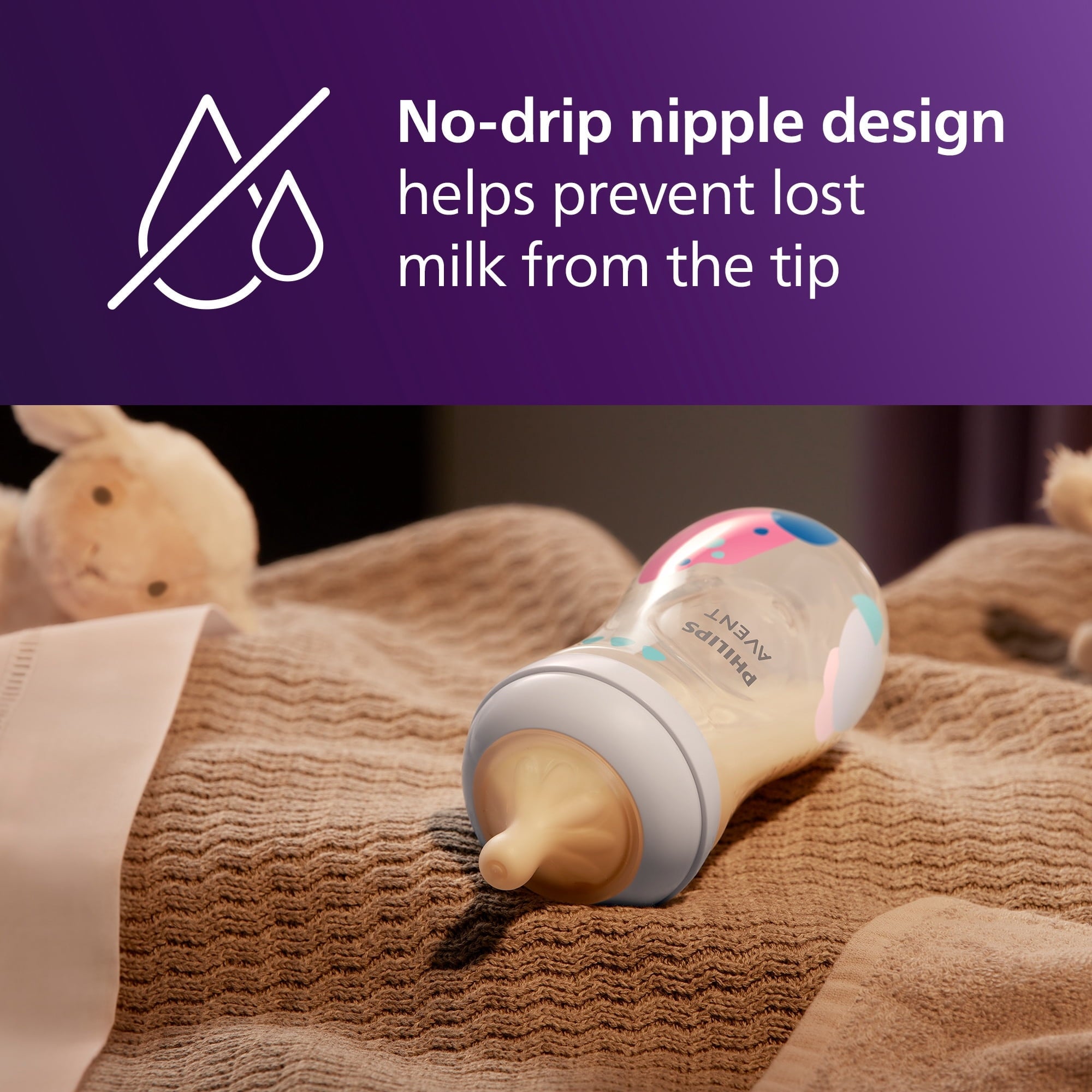 Philips Avent Ppsu Natural Baby Bottles with Medium Flow Nipples (Flow 3), 9oz, with Decoration, 2-Pack, SCY943/02