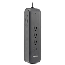 Car power inverter, black side view with vented grille and AC outlet ports