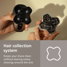 Electric head shaver cartridge system with exposed shaving modules