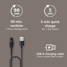 USB-A charging cable for electric head shaver