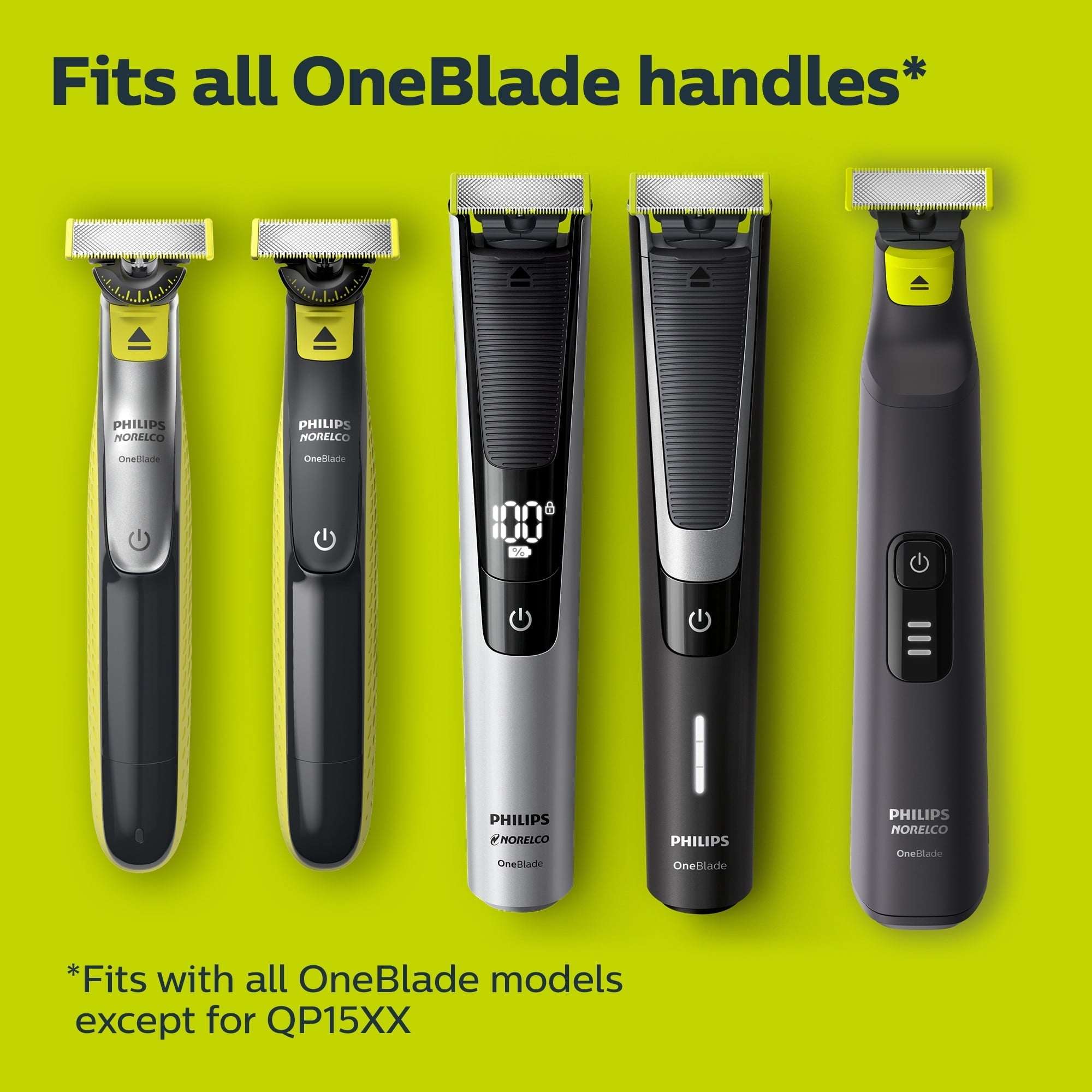 Philips Norelco OneBlade 360 Replacement Blades for Regular OneBlade Trimmer, 3 Pack, QP430/80