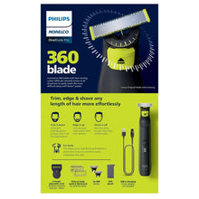 OneBlade 360 Pro electric trimmer with 360 blade and face grooming combs