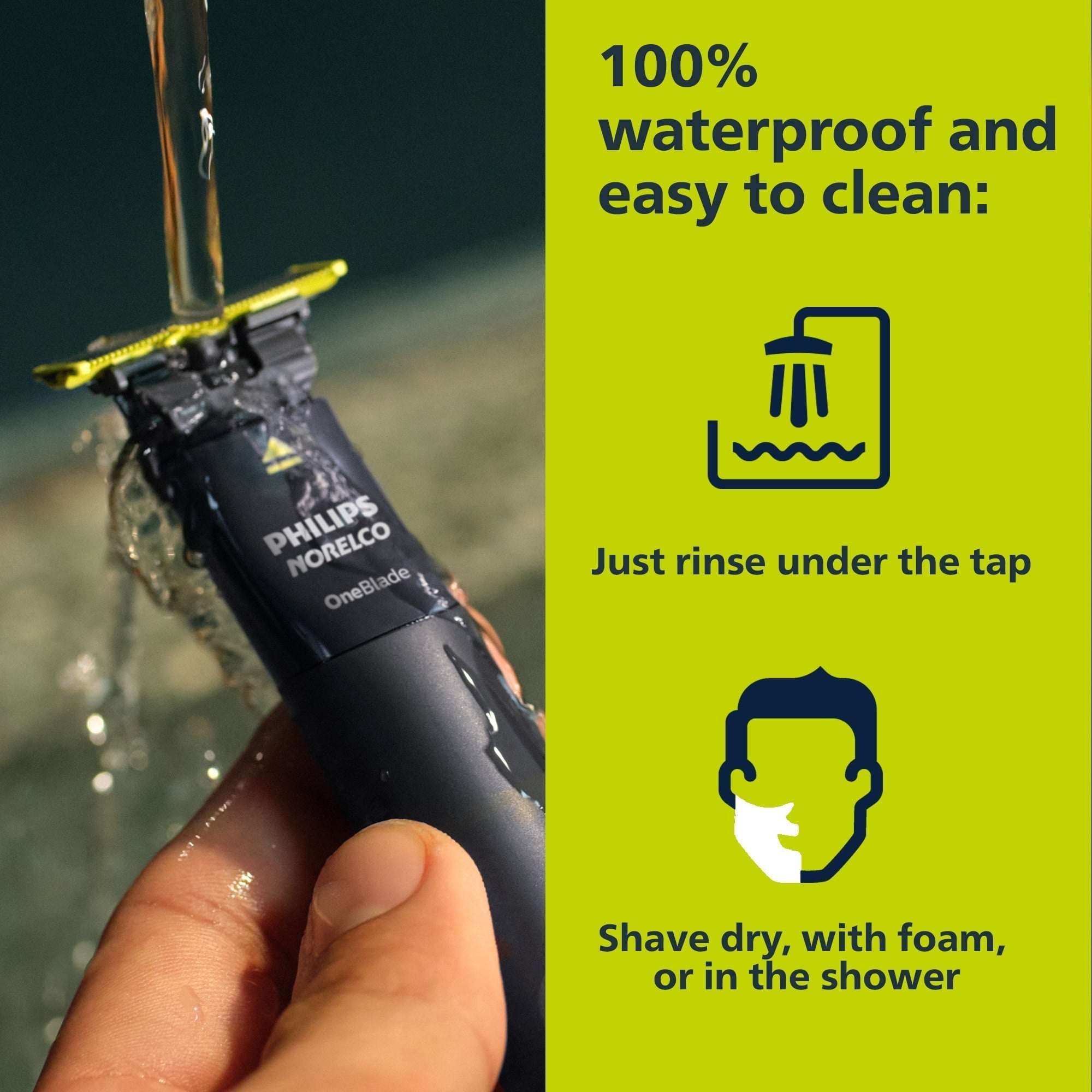 Philips Norelco Oneblade Original Face, Powered Electric Shaver and Trimmer, QP1424/70