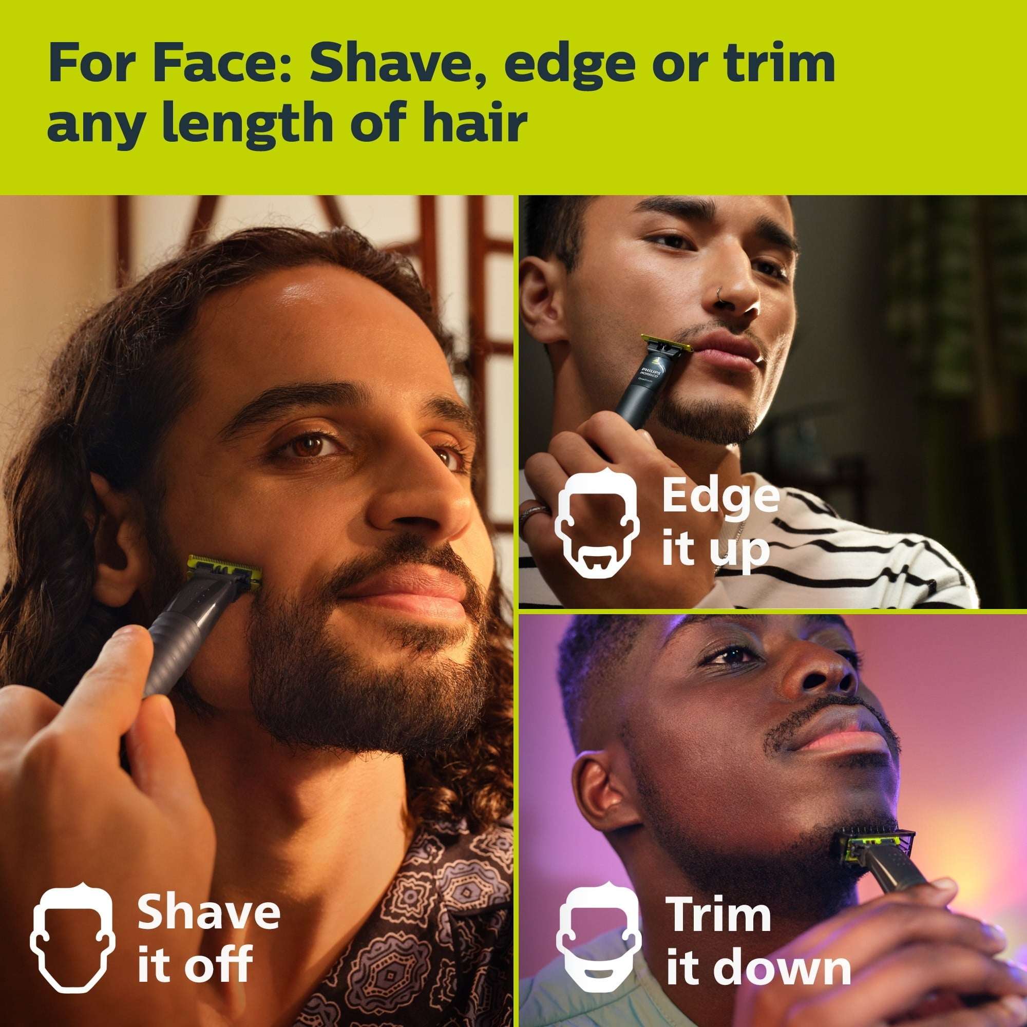 Philips Norelco Oneblade Original Face, Powered Electric Shaver and Trimmer, QP1424/70
