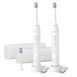 Electric toothbrush 2-pack with white charging holders and handles