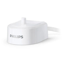 White charging base with Philips logo for a rechargeable sonic toothbrush