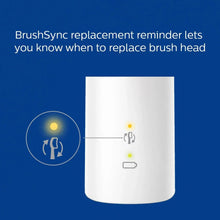 White BrushSync replacement reminder device with icon graphics