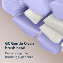 Gentle Clean brush head with soft white and purple bristles