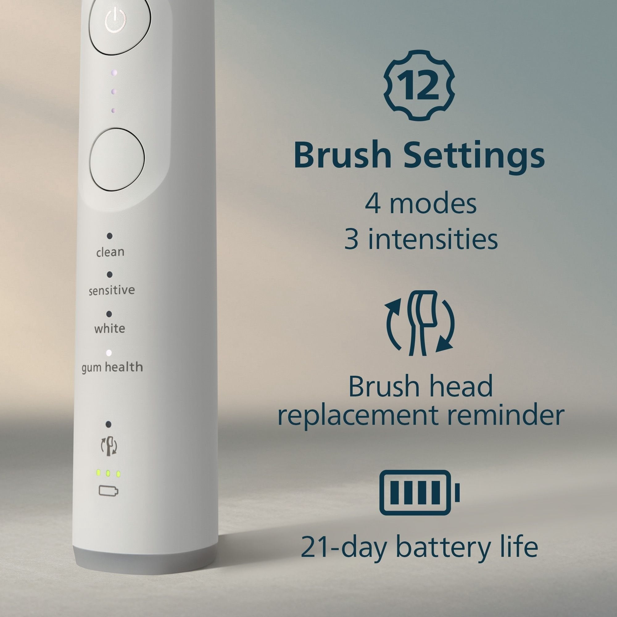 Philips Sonicare Supreme Clean Rechargeable Toothbrush, White and Blue, 2 pk.