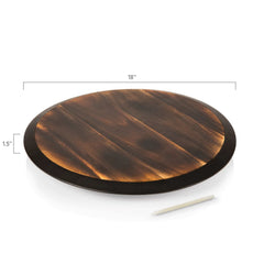 Picnic Time Acacia Wood Lazy Susan Serving Tray