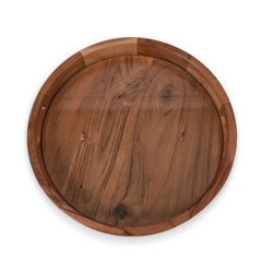 Picnic Time Acacia Wood Serving Tray w/ Glass Insert