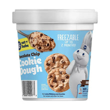 Chocolate chip cookie dough tub with polar bear figure and freeze label