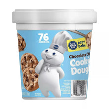 Chocolate chip cookie dough tub showing 76 cookies and polar bear