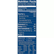 Nutrition Facts panel with serving size, calories, and daily values