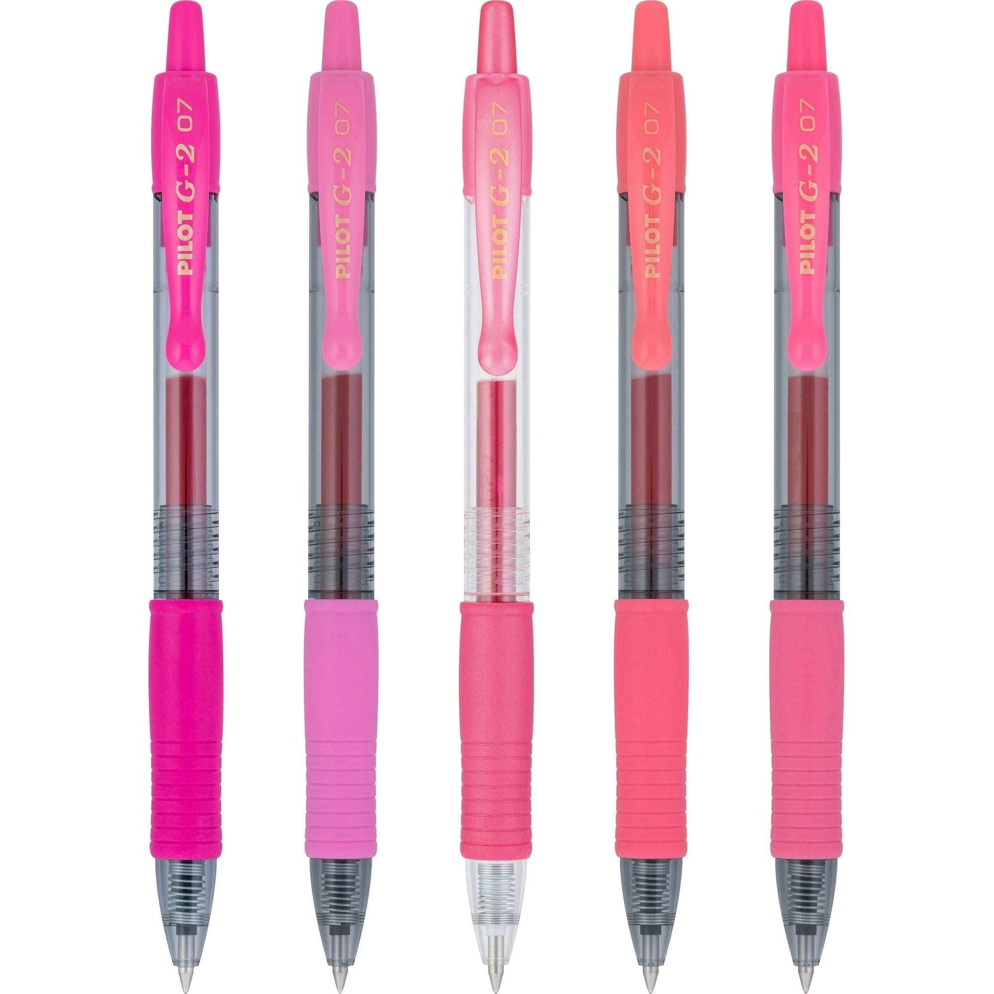 Pilot G2 Retractable Gel Pens, Premium, 0.7mm Fine Point, Assorted Colors, 5 Count