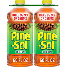Two pine-scent multi-surface cleaner bottles, 60 fl oz each, green