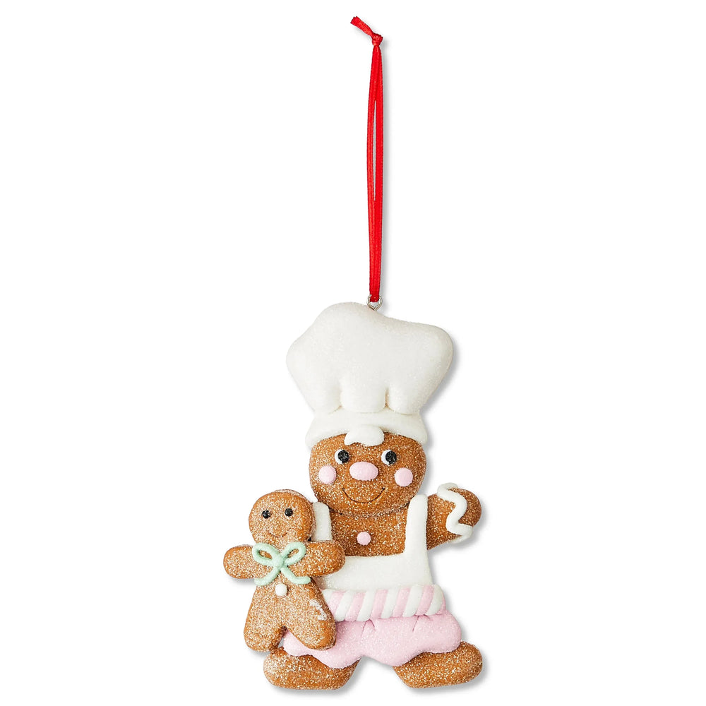 Pink and White Gingerbread Chef Christmas Ornament, 4.5", by Holiday Time - USA MEGA SHOP