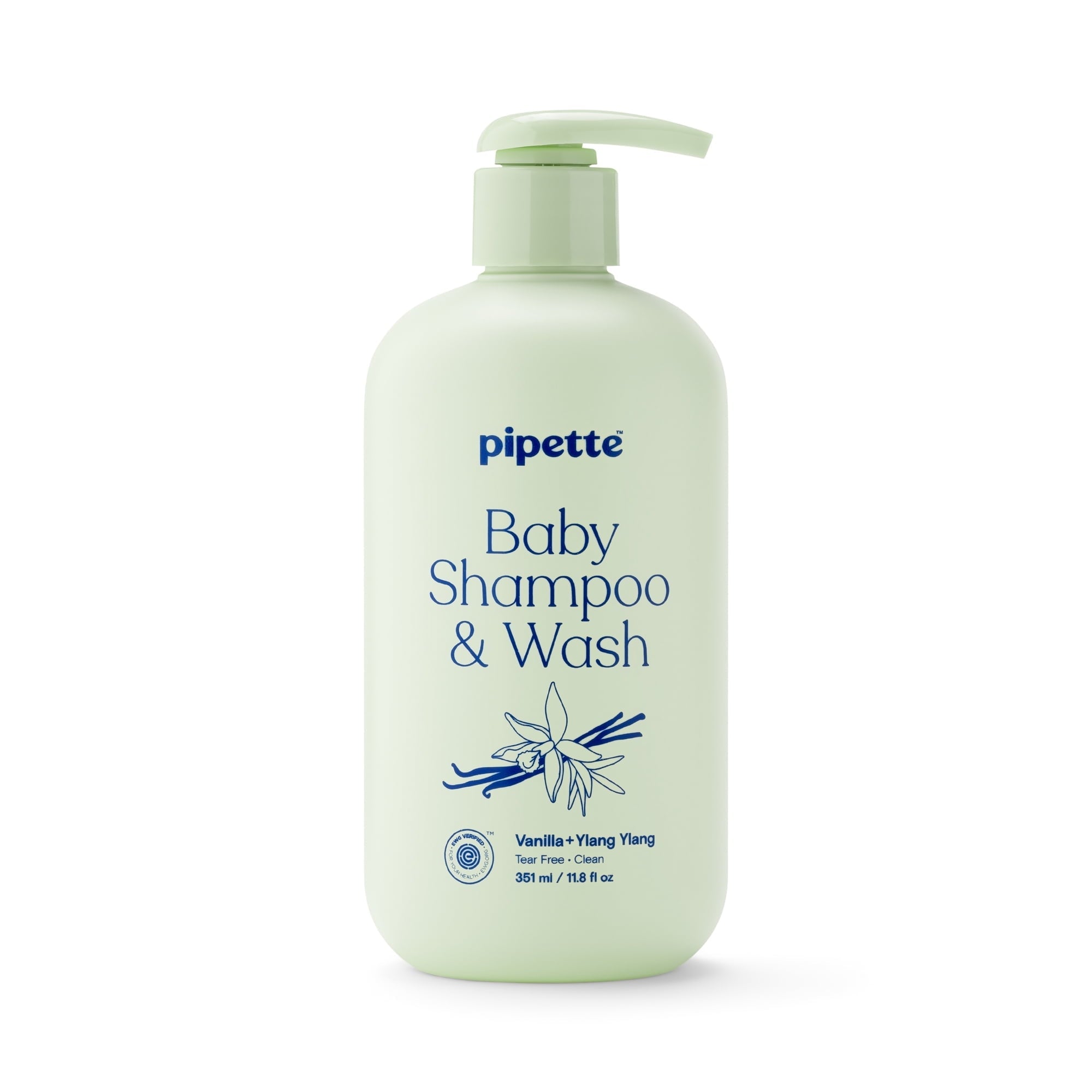 Pipette Tear-Free Baby Shampoo & Wash, Sensitive Skin, Vanilla + Ylang Ylang, 11.8 fl oz