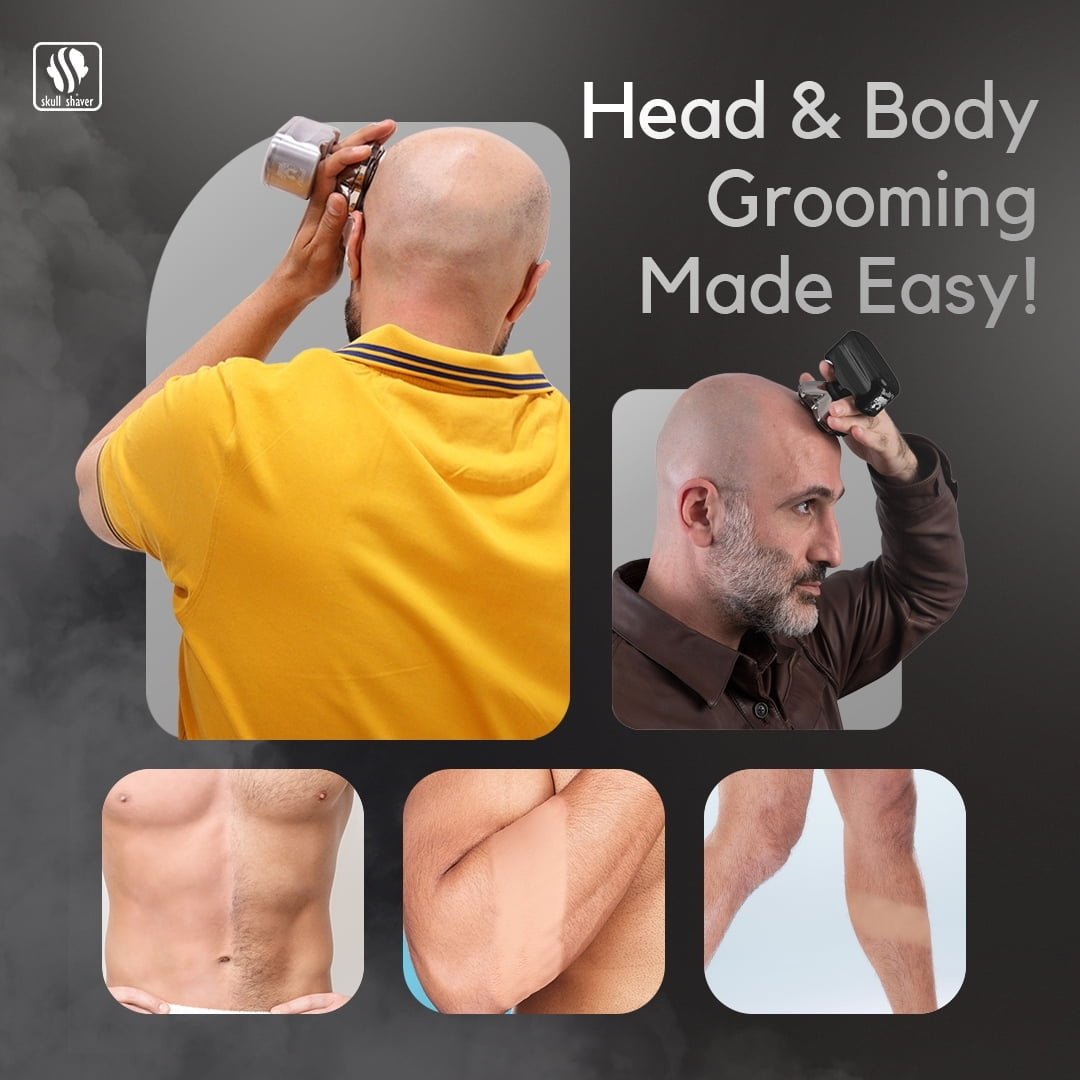 Pitbull Silver PRO Head & Face Shaver | USB charging cable included | Verified Seller Skull Shaver | Refrain From Other Listed Resellers