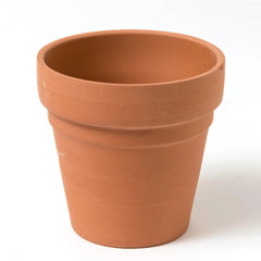 Plaid Unpainted Surface, Medium Terra Cotta Flower Pot, 3 Piece, 4"
