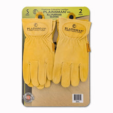 Tan leather work gloves, size S, two-pair pack